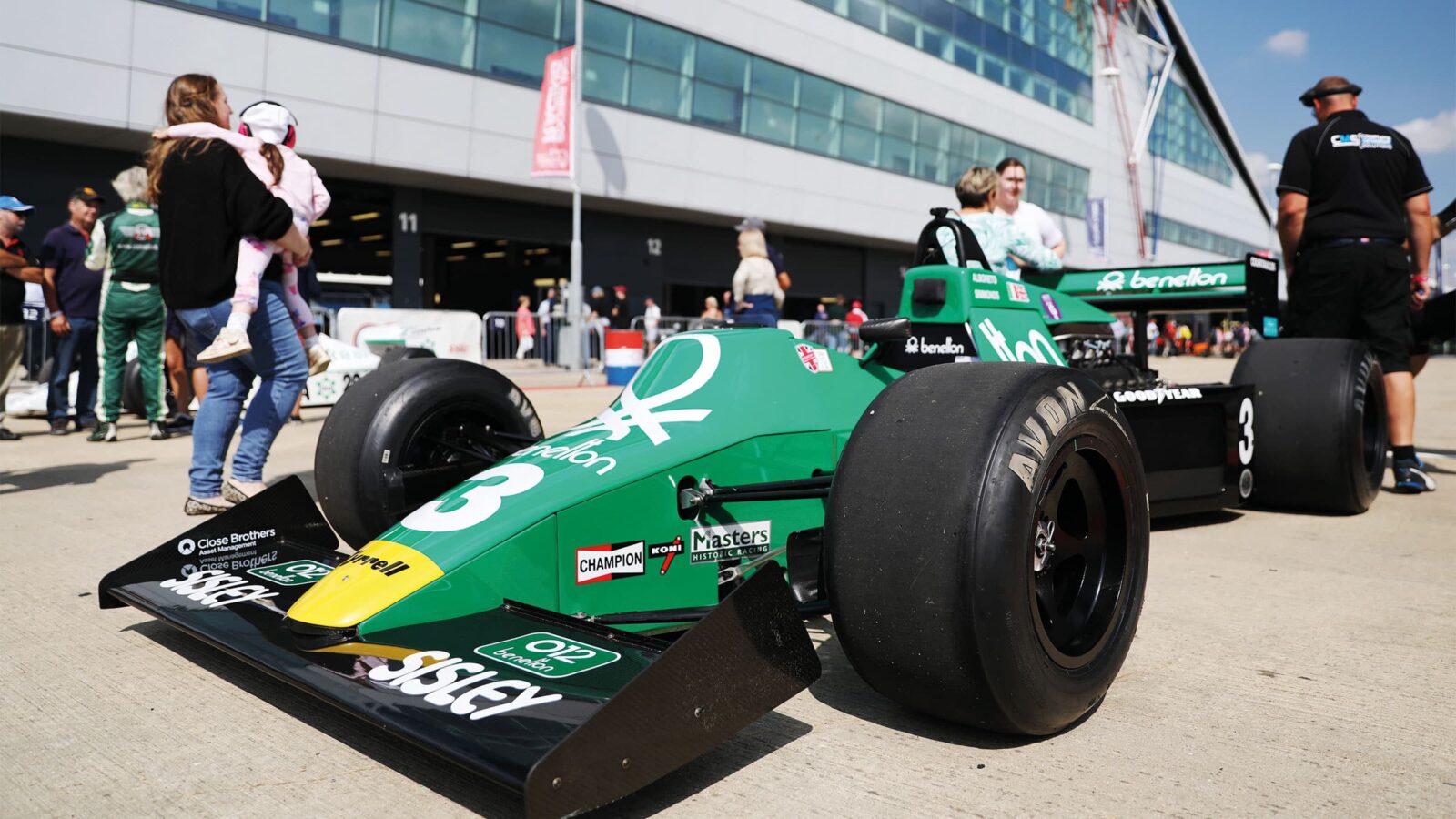 Small race car in pits