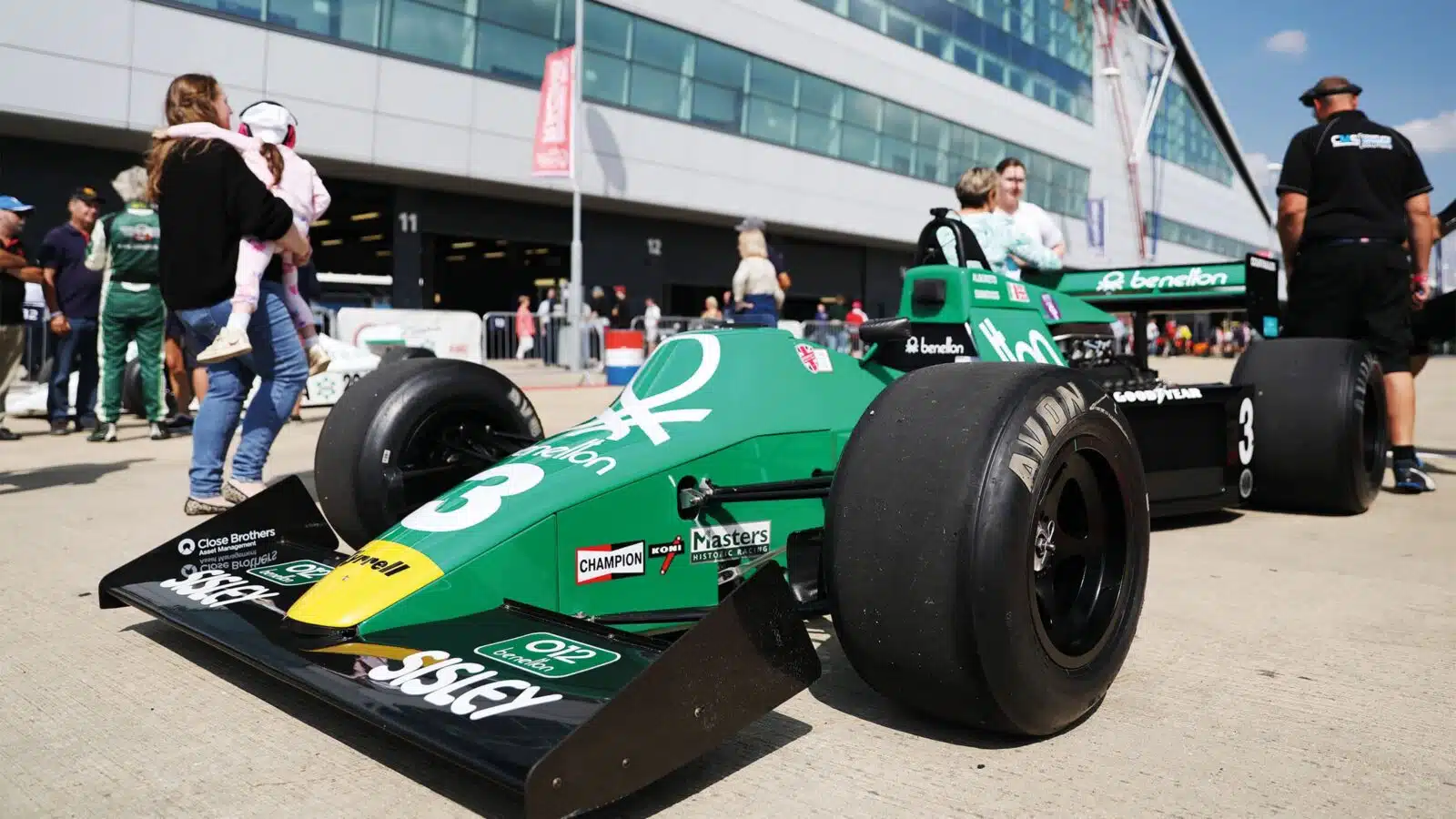 Small race car in pits