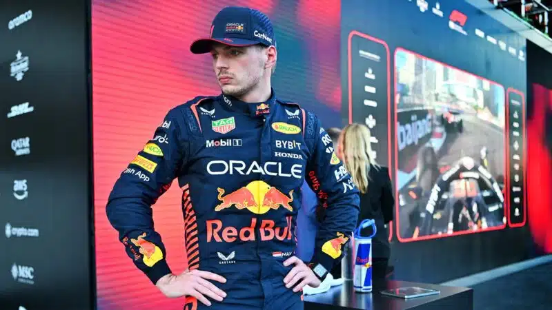 Max Verstappen looks sullen after 2023 Azerbaijan GP race