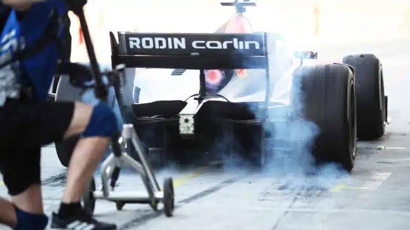 Rodin Carlin car leaving pitbox