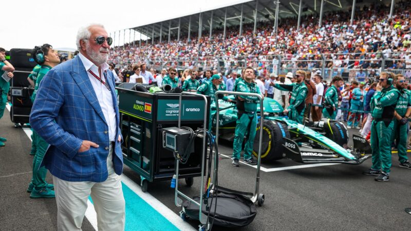 Lawrence Stroll on F1 grid with Aston Martin car and team