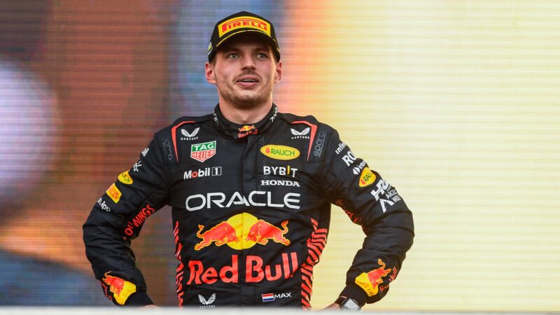 Max Verstappen on Azerbaijan GP podium in 2023