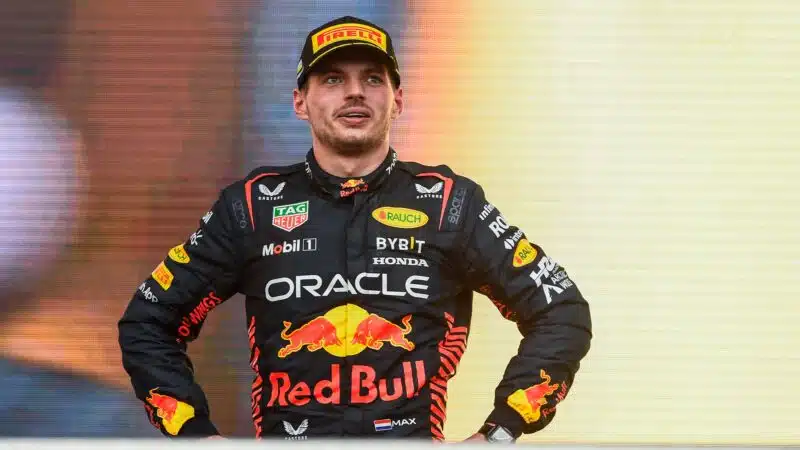 Max Verstappen on Azerbaijan GP podium in 2023