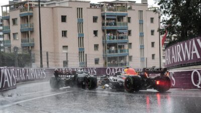 Sergio Perez hits George Russell in 2023 Monaco GP