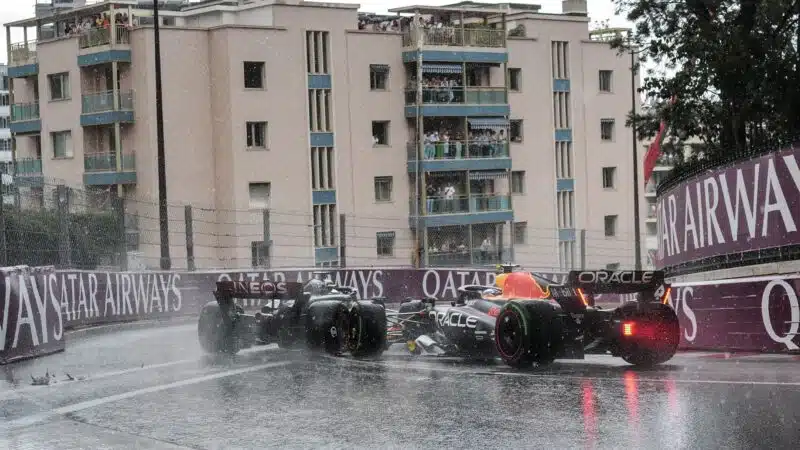 Sergio Perez hits George Russell in 2023 Monaco GP
