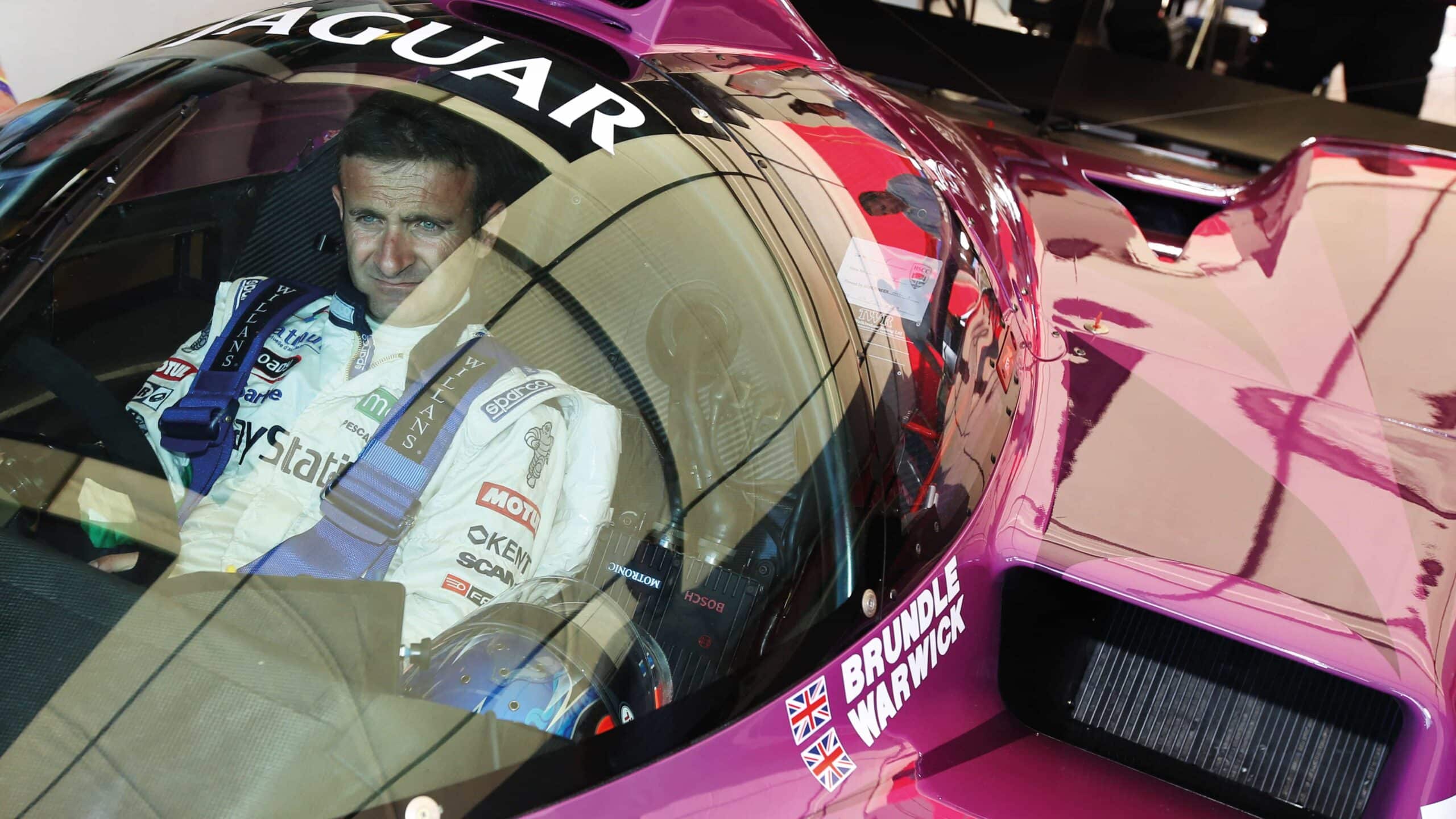 Nicolas Minassian behind the wheel of the The Group C Jaguar XJR-14