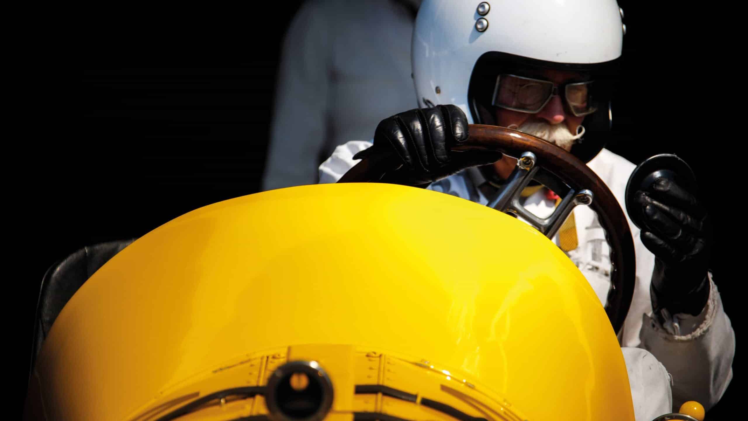Older man behind the wheel at Monterey
