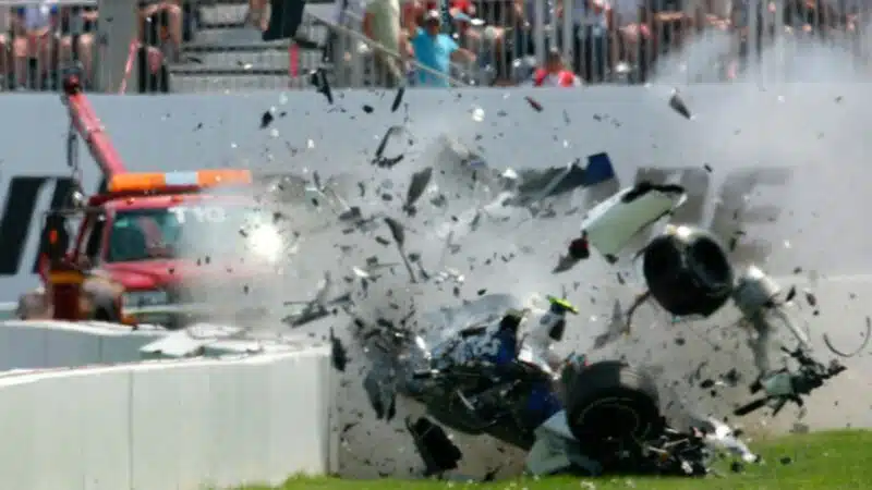 Robert Kubica crashes at the 2007 Canadian Grand Prix