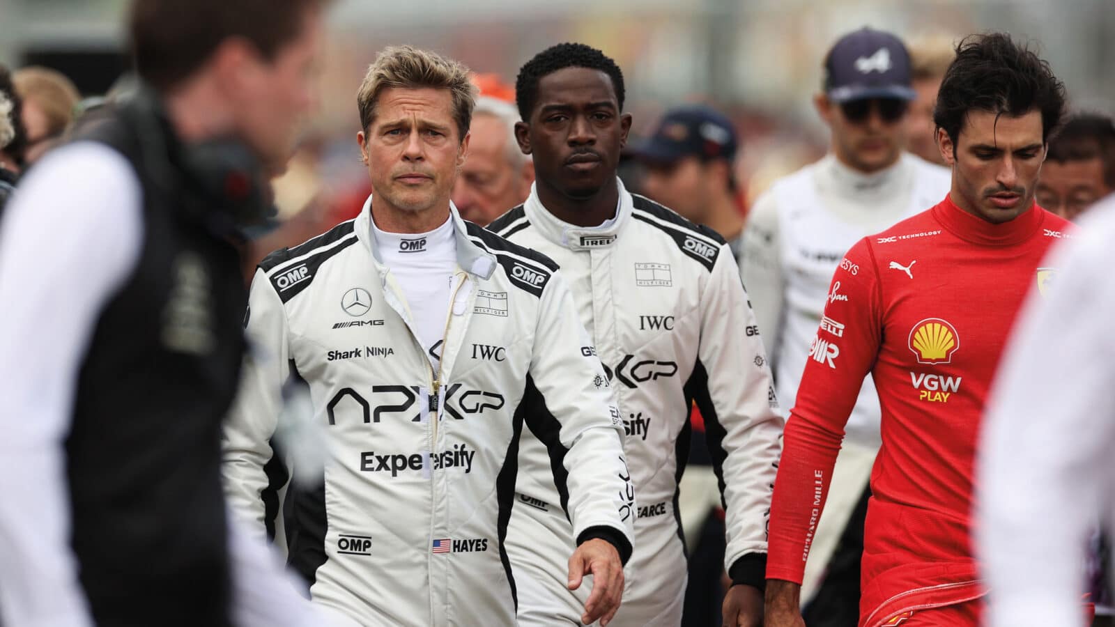 Brad pitt and Damson Idrid on track