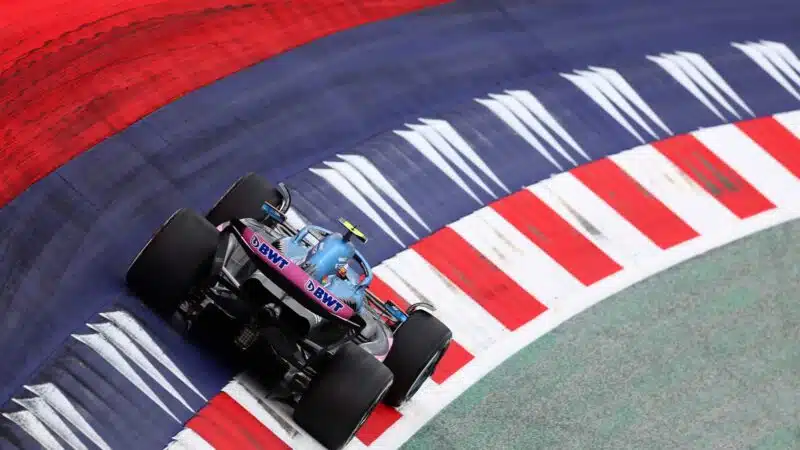 Esteban Ocon runs off the track and onto kerb at 2023 Austrian Grand Prix