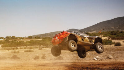 Extreme E car catches air