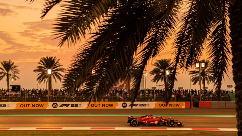 Ferrari F1 car in sunset