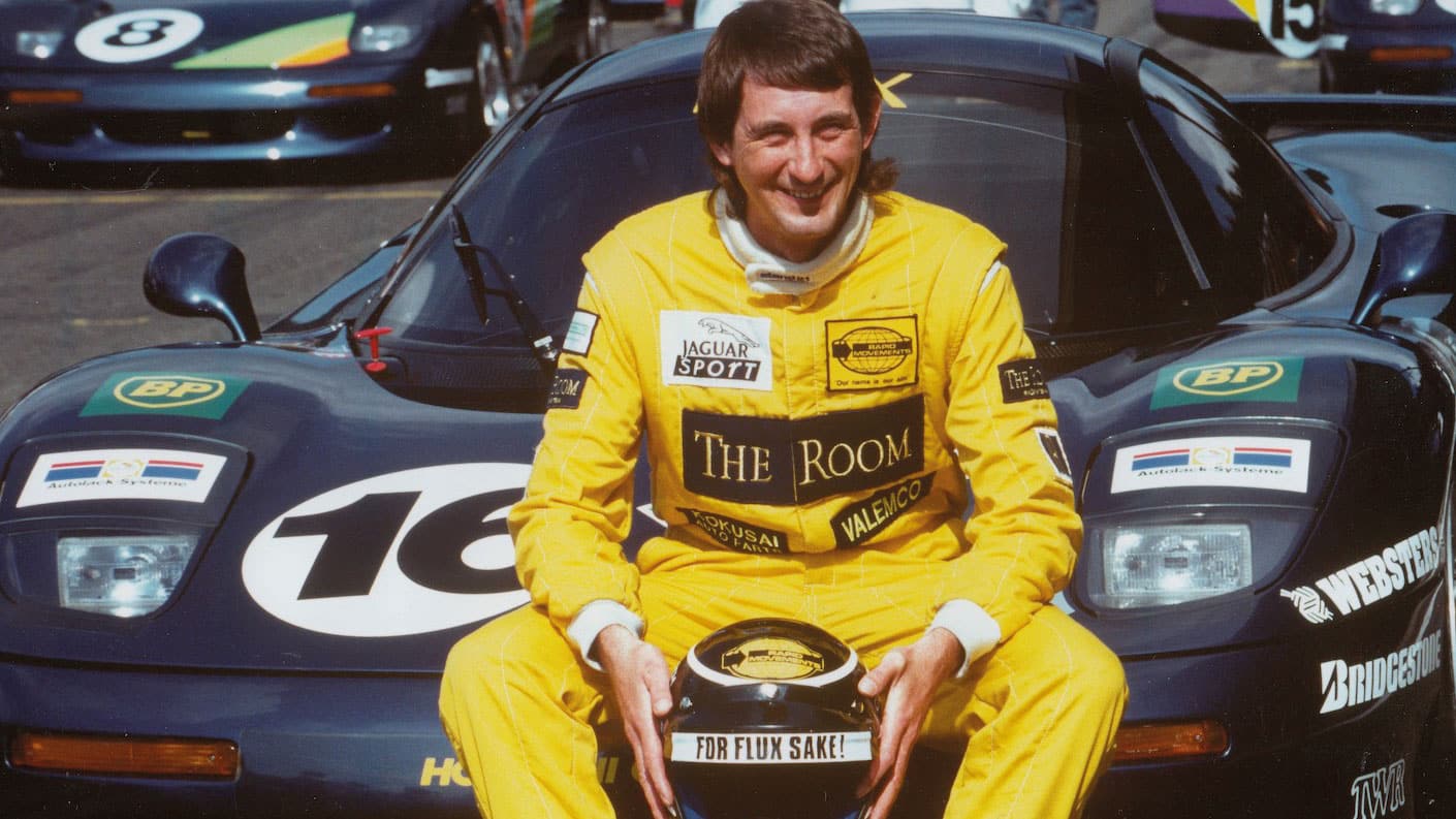 Ian Flux sits on Jaguar XJR-15