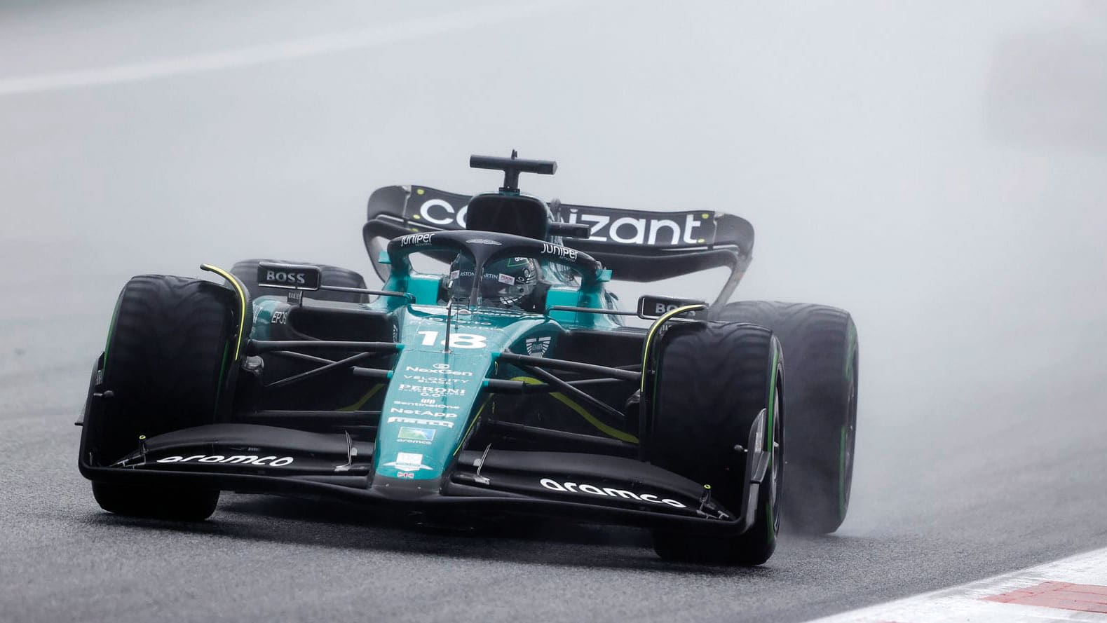 Lance Stroll race in the rain