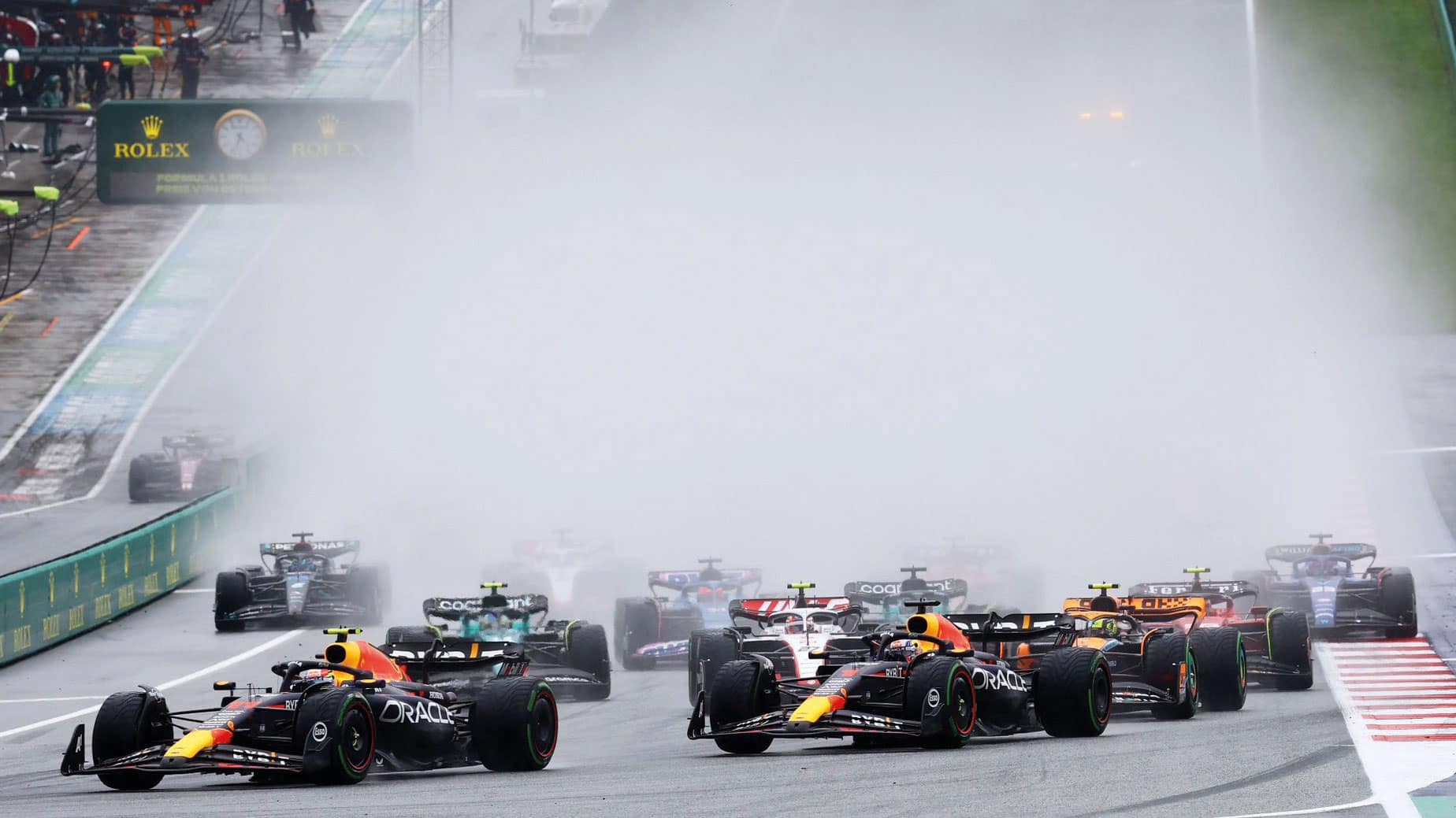 Red Bulls lead race in the rain