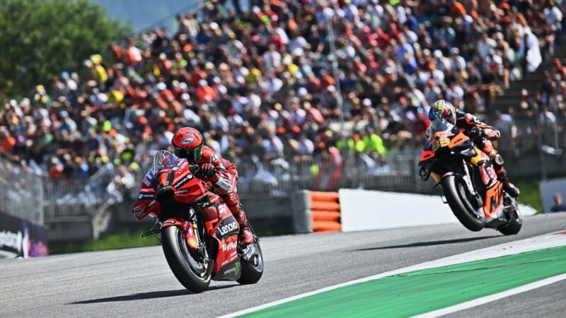 Brad Binder chases Pecco Bagnaia in 2023 MotoGP Austrian GP