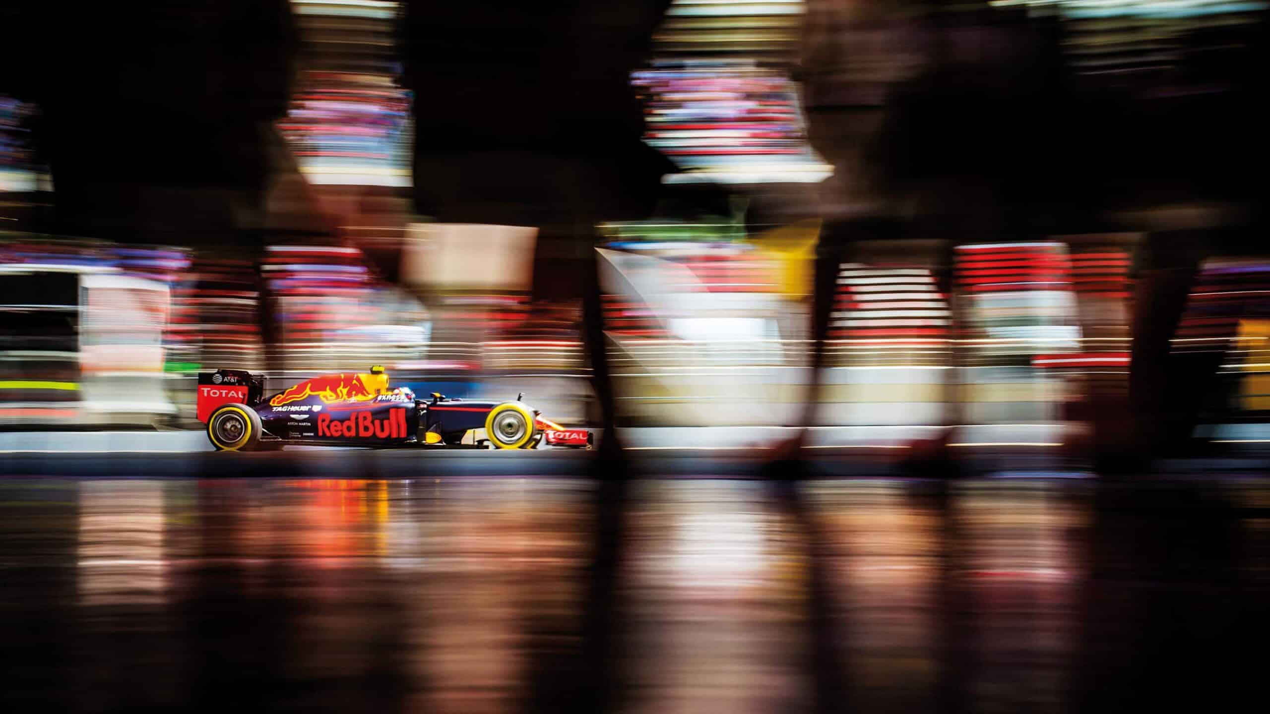 Max Verstappen racing at night