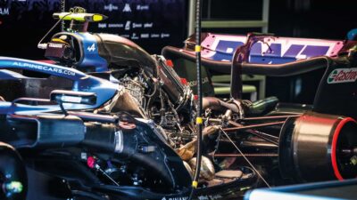 Alpine f1 car engine and rear