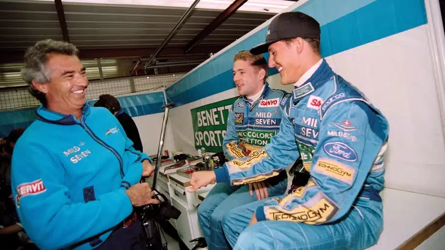 Flavio Briatore, Michael Schumacher and Jos Verstappen, 1994