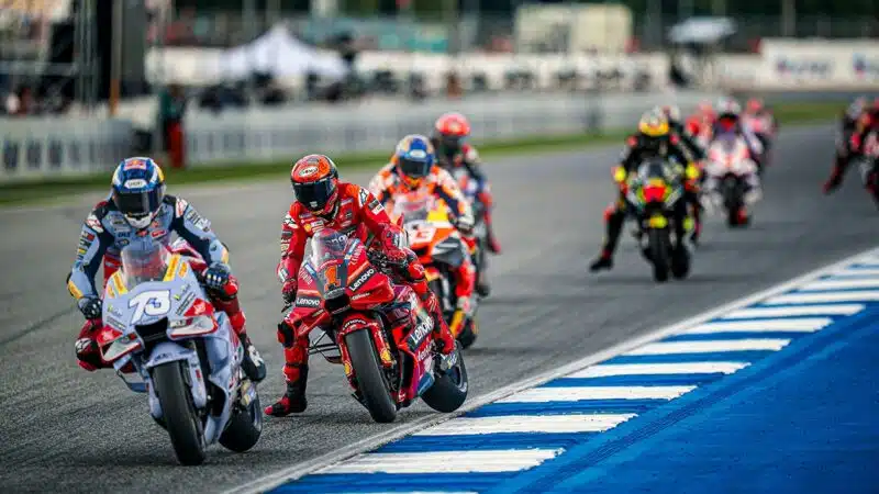 Ducati of Pecco Bagnaia squirms under braking at 2023 MotoGP Thai GP