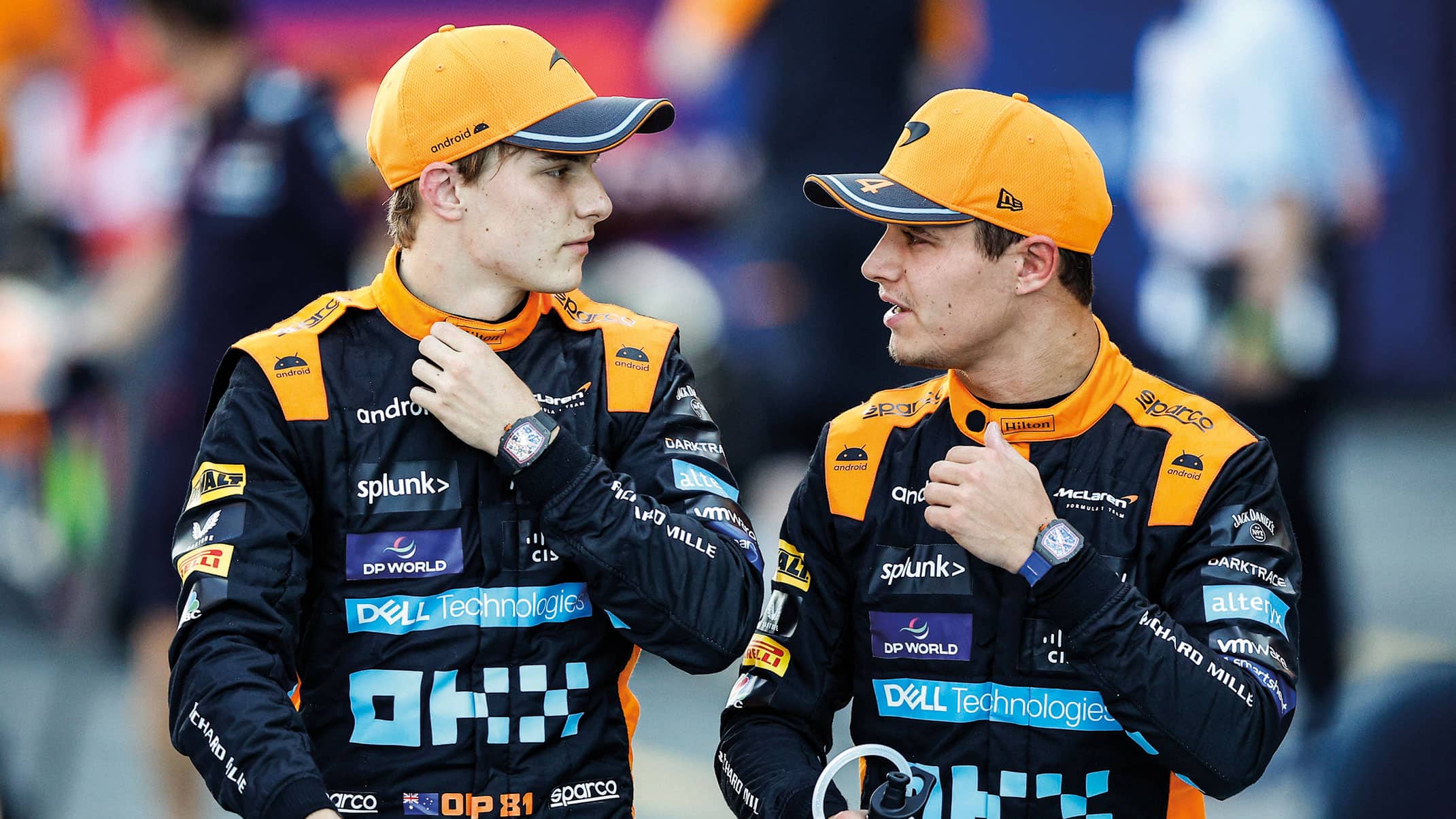Lando Norris and Oscar Piastri in conversation