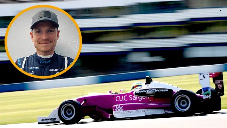Alex Waters with F3 car
