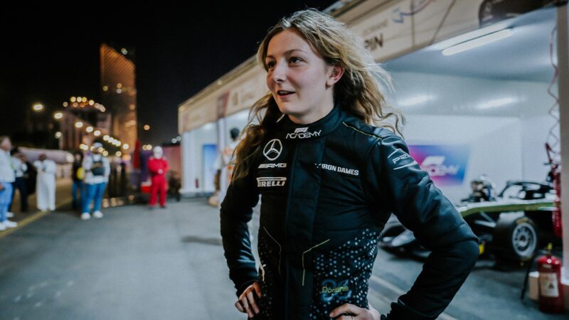 Doriane Pin in pitlane at 2024 F1 Academy Saudi Arabia round