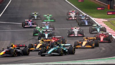Fernando Alonso stamps his claim on second place in Shanghai. Little did Sergio Pérez know at the time...