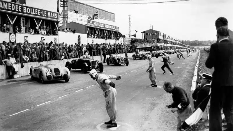 Less than three months from the start of World War II, drivers run to their cars at the 1939 Le Mans 24 Hours. It would be 10 years before the race would return