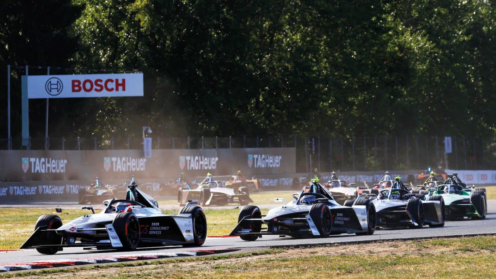 Mitch Evans and Sam Bird, lead the Portland ePrix