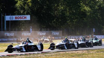 Mitch Evans and Sam Bird, lead the Portland ePrix