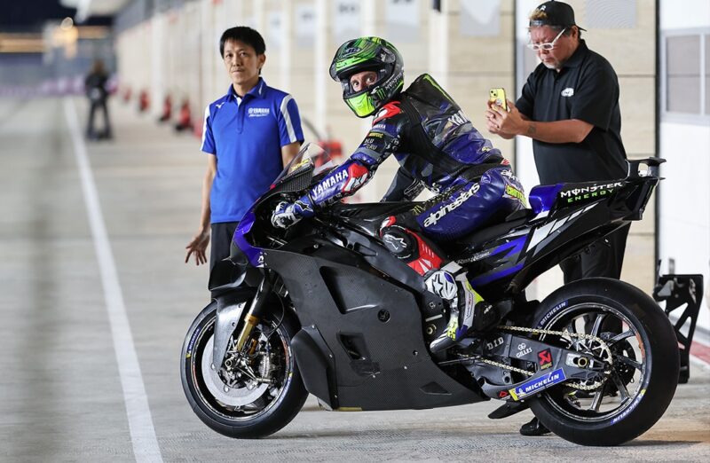 Cal Crutchlow in MotoGP pitlane during preseason testing for Yamaha