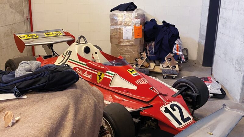 Lauda’s Ferrari was stored in the same place for 30 years, and was found covered in thick dust