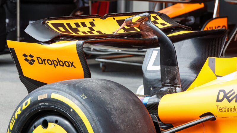 McLaren rear wing in Baku