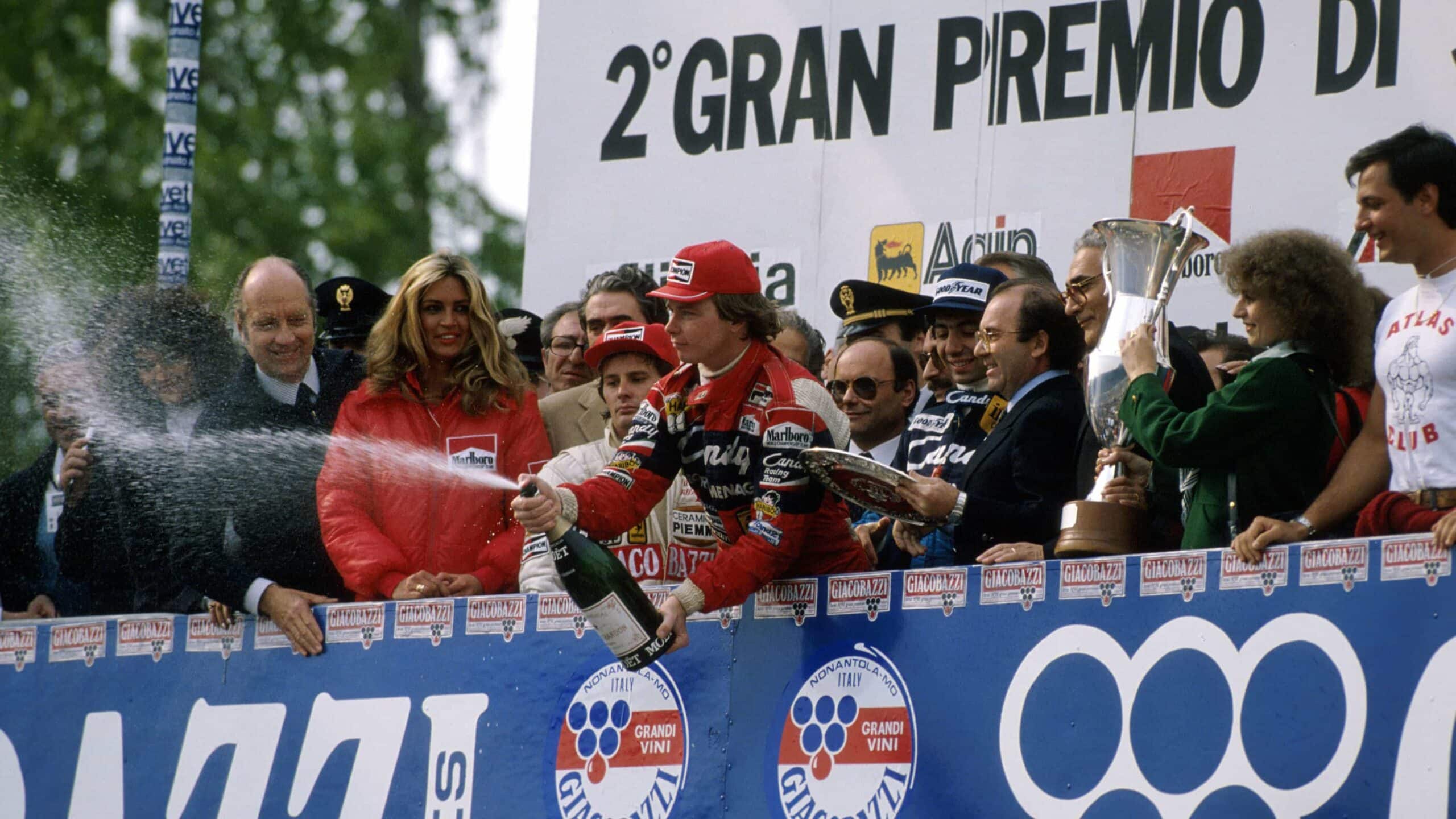 1982 San Marino GP Didier Pironi celebration