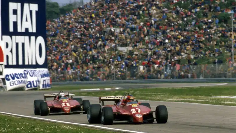 1982 San Marino GP Pironi and Villeneuve Ferrari