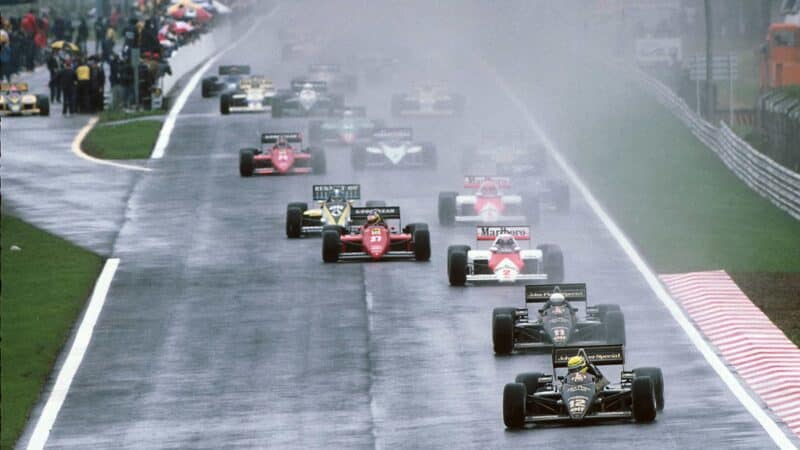 1985 Portuguese GP race start