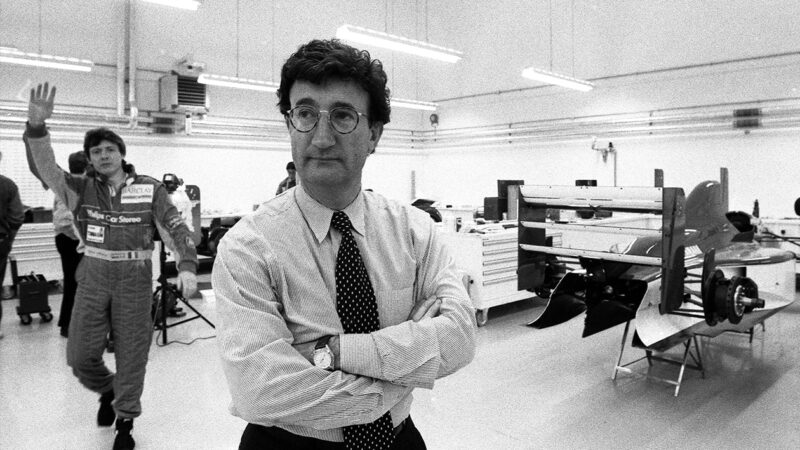 Eddie Jordan in F1 factory in 1992