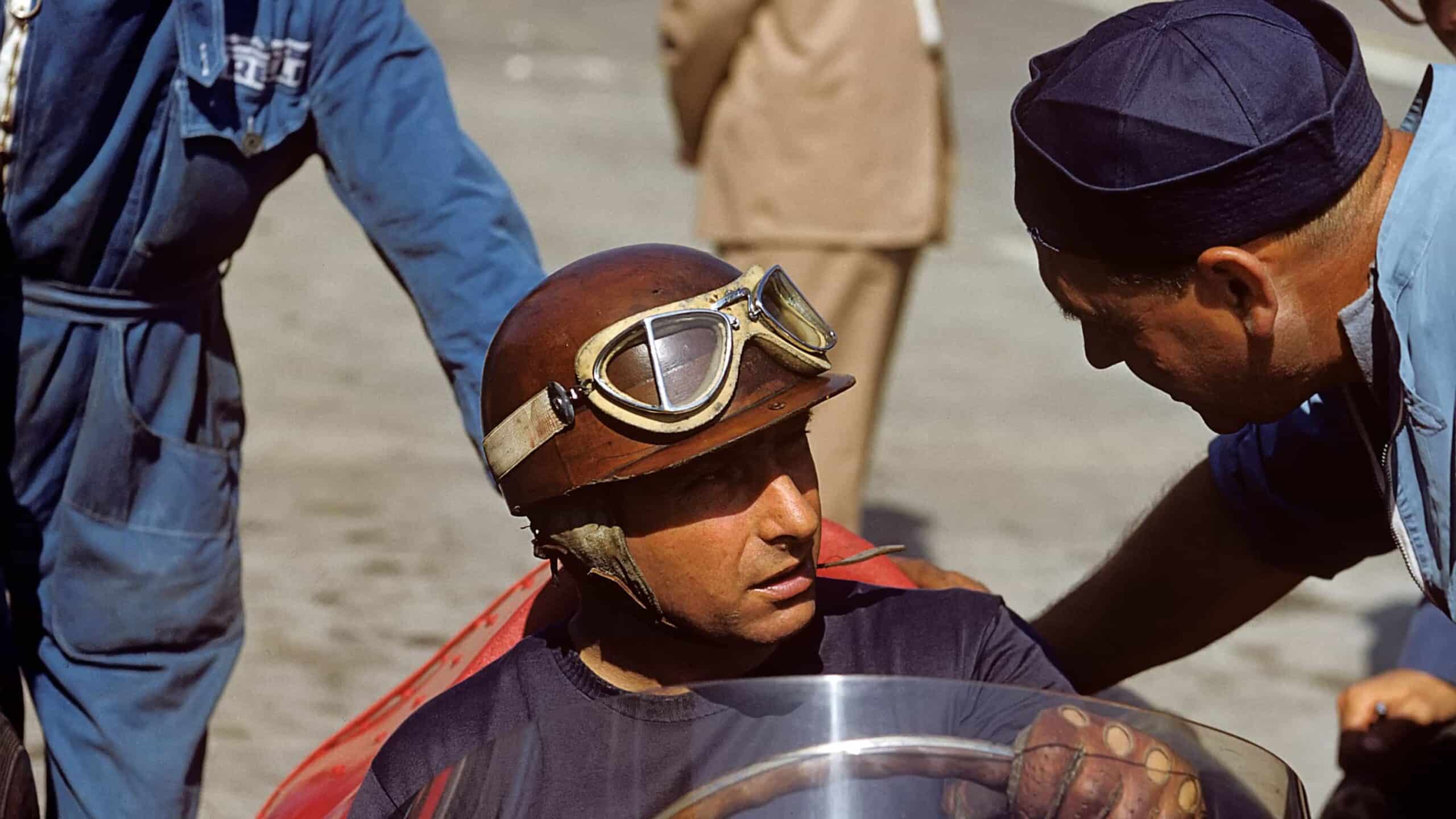 Fangio behind the wheel