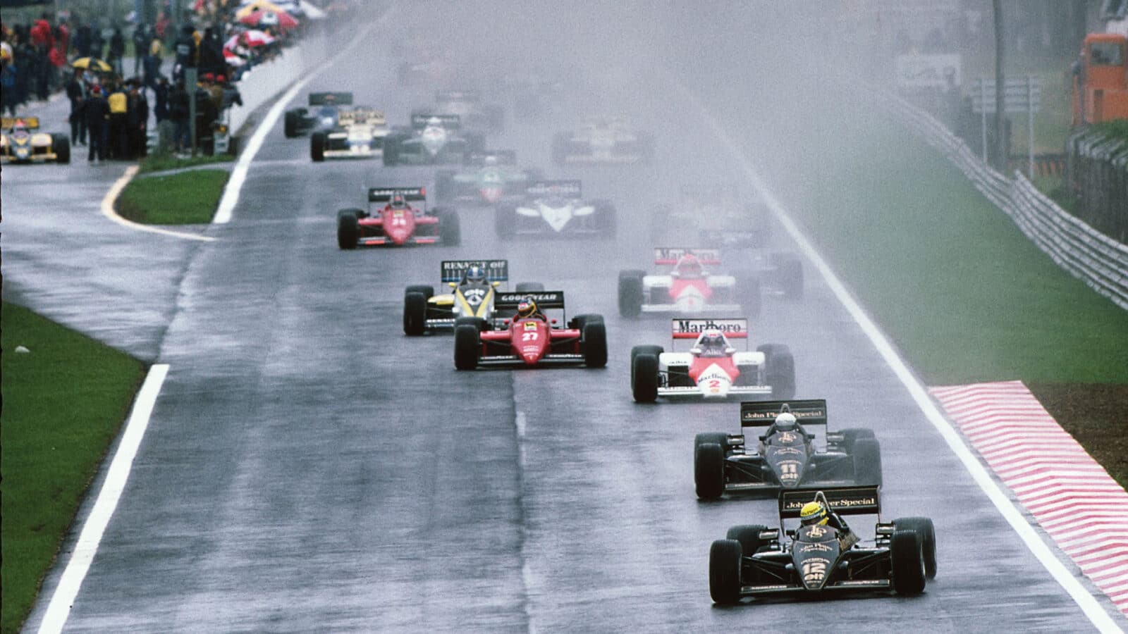 “I think that race at Estoril in 1985 was when we all realised that Ayrton Senna was something special, and certainly something special in the wet. He always had this unbelievable confidence in the rain and he showed that in the grand prix that day. “I finished seventh in the Renault RE60. We struggled for grip everywhere, while the Lotus-Renault was obviously working well, and so were its Goodyear tyres, but at the end of the day you have to keep the car on the track and that’s never easy in those conditions on any circuit. It was a great drive from Ayrton and when you look at the pictures from the end of the race, the whole team celebrating, jumping up and down in the pitlane, you can see how much it meant. “I think it was really his first step on the way to superstardom. His performance had been exceptional, extraordinary, and he delivered. All the front runners had Goodyear tyres but Michele Alboreto’s Ferrari was the only car on the same lap as Ayrton at the end, everyone else one or two laps behind and the highest Pirelli finisher was six laps behind. “The rain was relentless and torrential, so a lot of people spun off and it was a struggle to keep the car on the circuit, but Ayrton… he was just very special that day.”