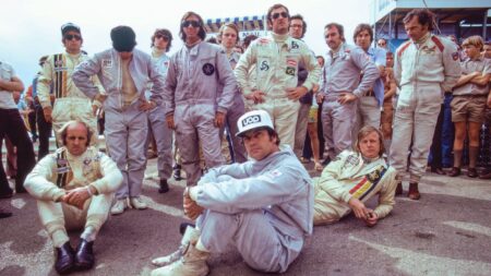 Drivers on parade, Kyalami, 1973