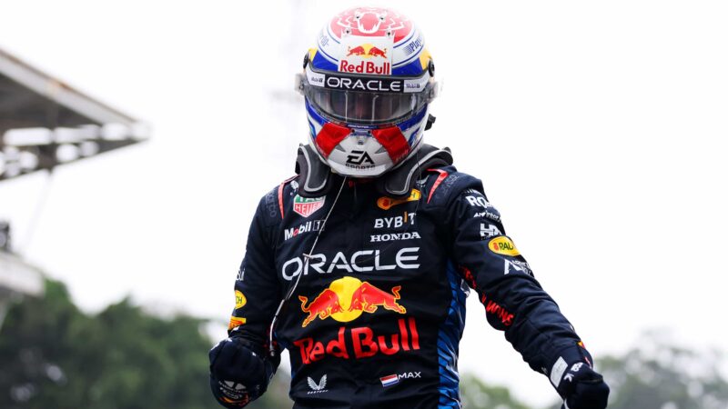 Max Verstappen celebrates Sao Paula GP win