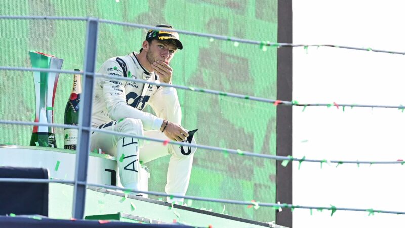 Piere Gasly contemplates his victory