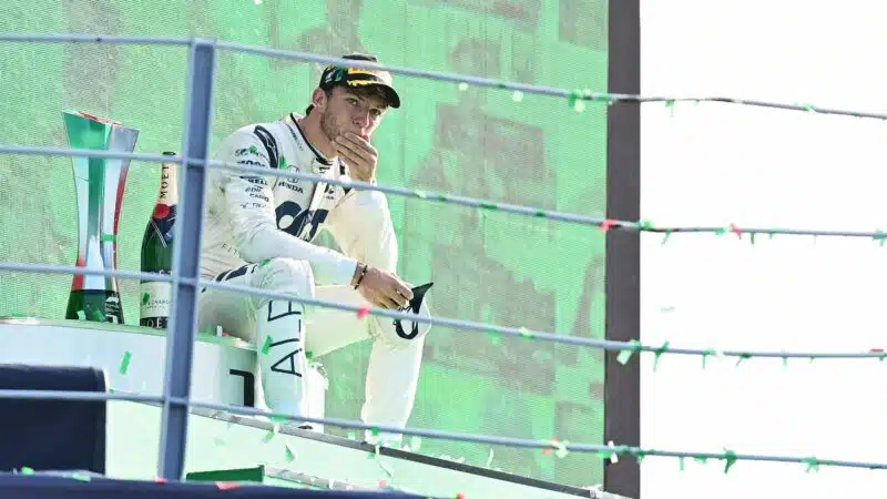 Piere Gasly contemplates his victory