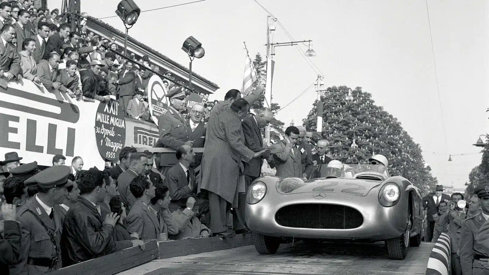 Stirling Moss and Denis Jenkinson Mercedes 300