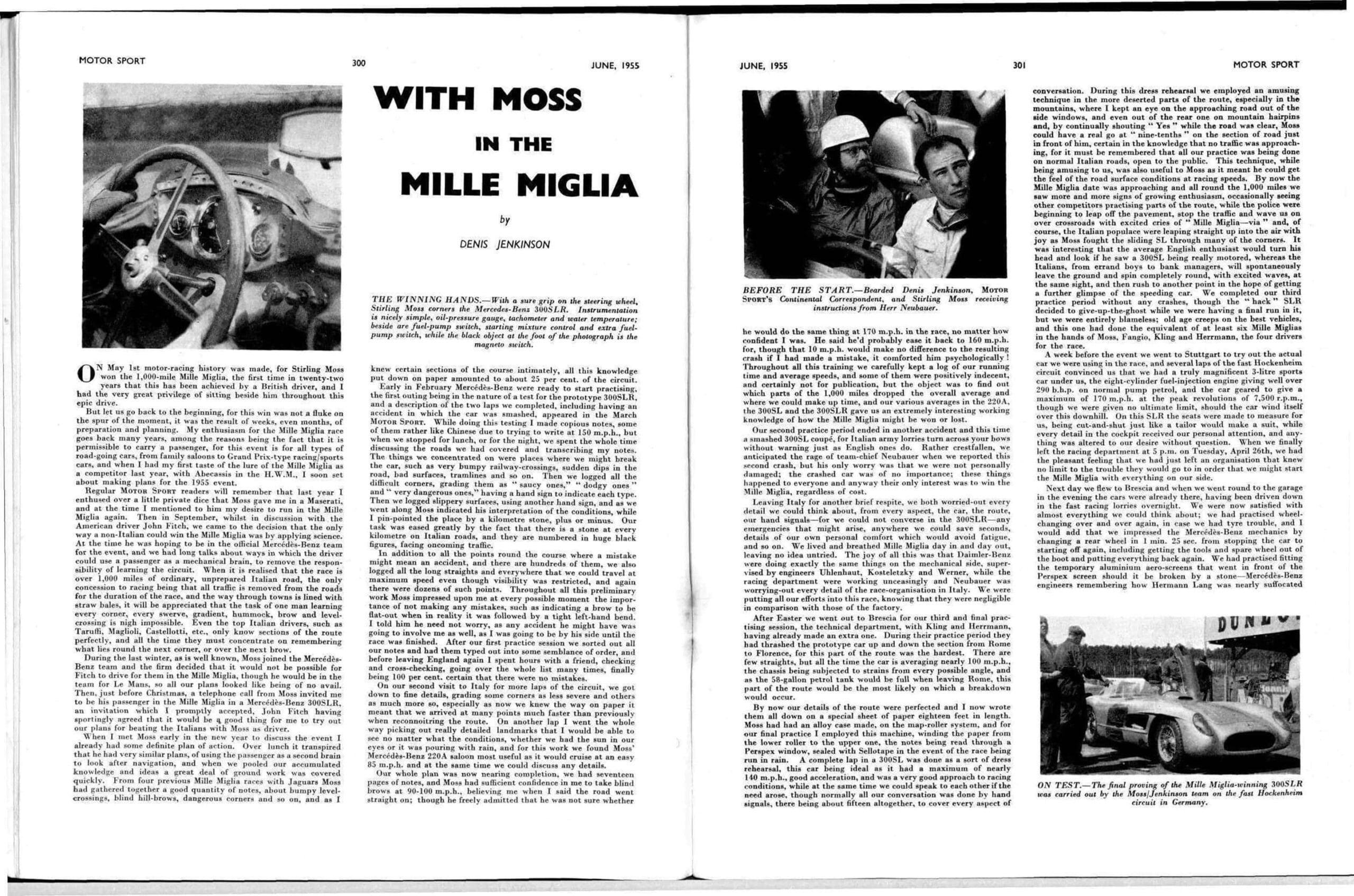 With Moss Mille Miglia 1955