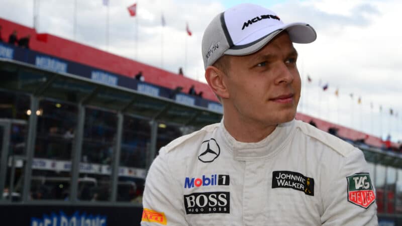 Kevin Magnussen (McLaren-Mercedes) at the drivers parade before the 2014 Australian Grand Prix