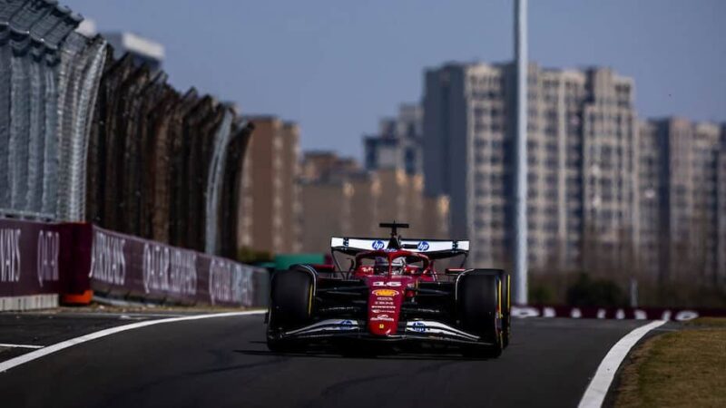 Charles Leclerc (Ferrari) during practice for the 2025 Chinese Grand Prix