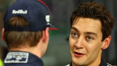 Max Verstappen and George Russell during the Saudi Arabian GP