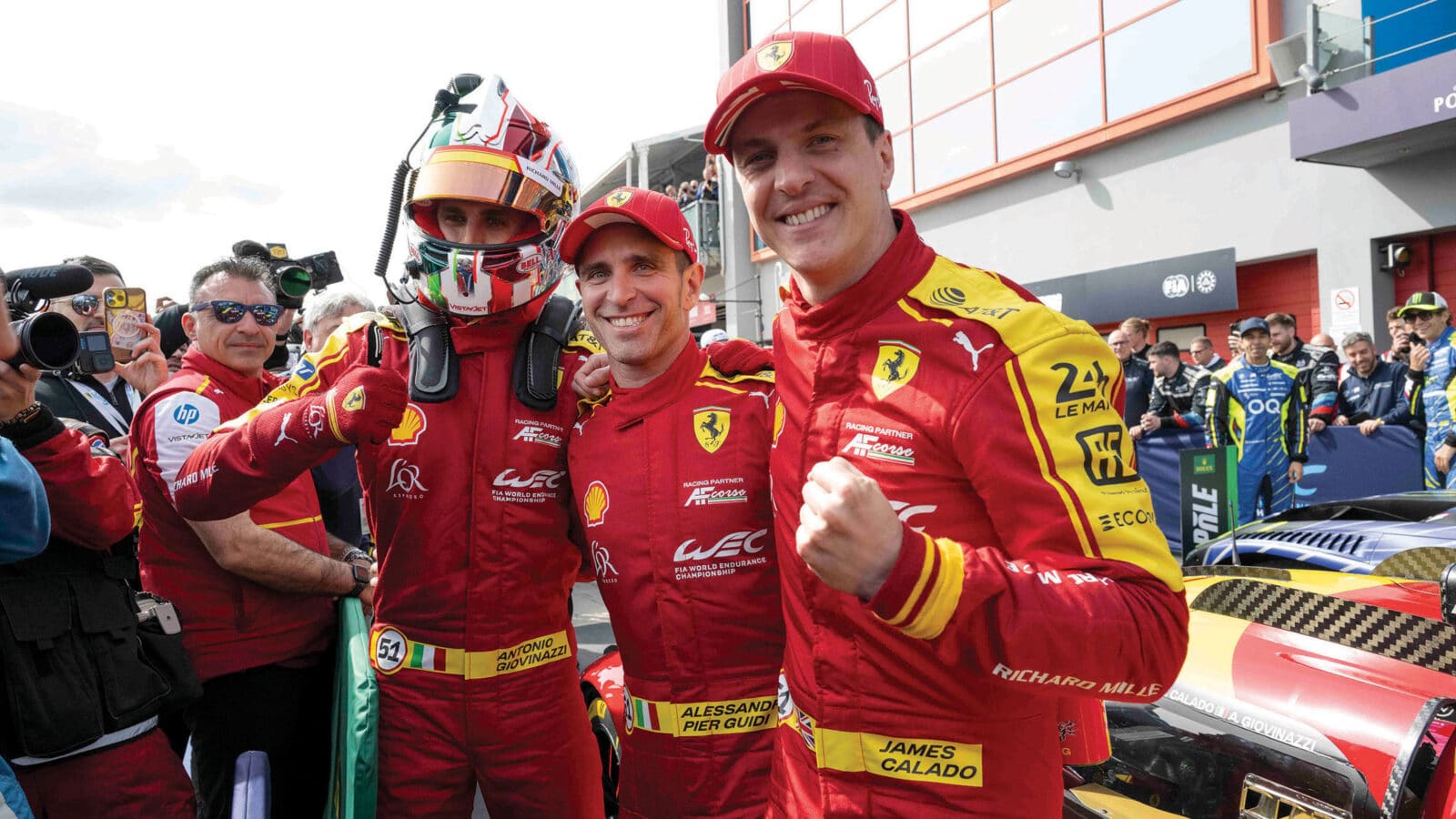 Antonio Giovinazzi, Alessandro Pier Guidi and James Calado